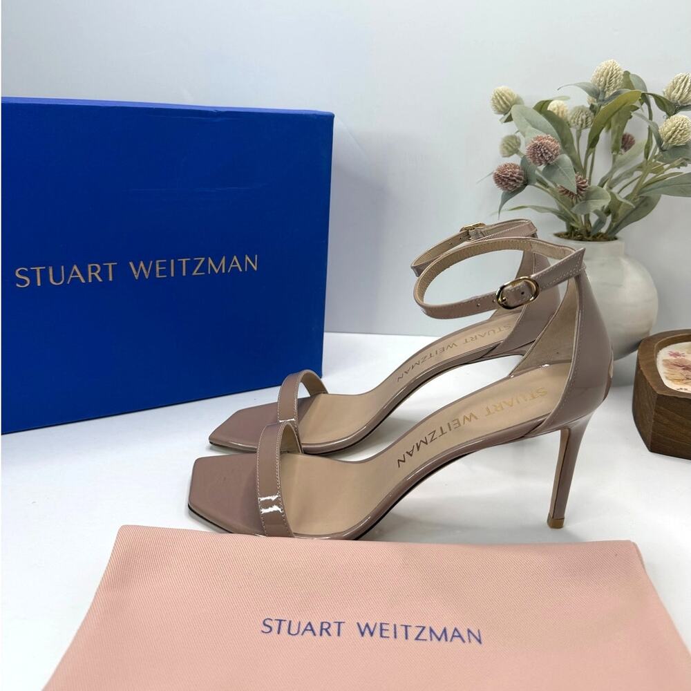 Stuart Weitzman Nunakedcurve 85 Ankle Strap Sandal Fawn Women's 10.5B Tried On